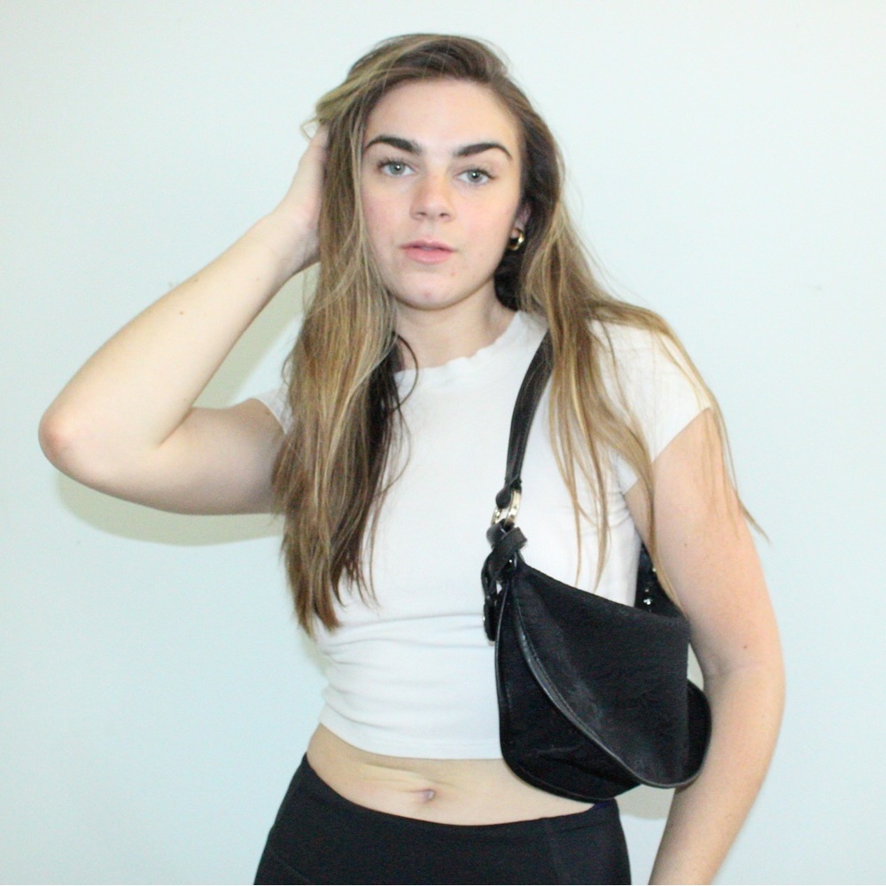 ANNE KLEIN vintage black hand bag